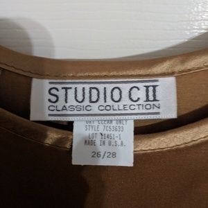 Shiny gold dressy tank top